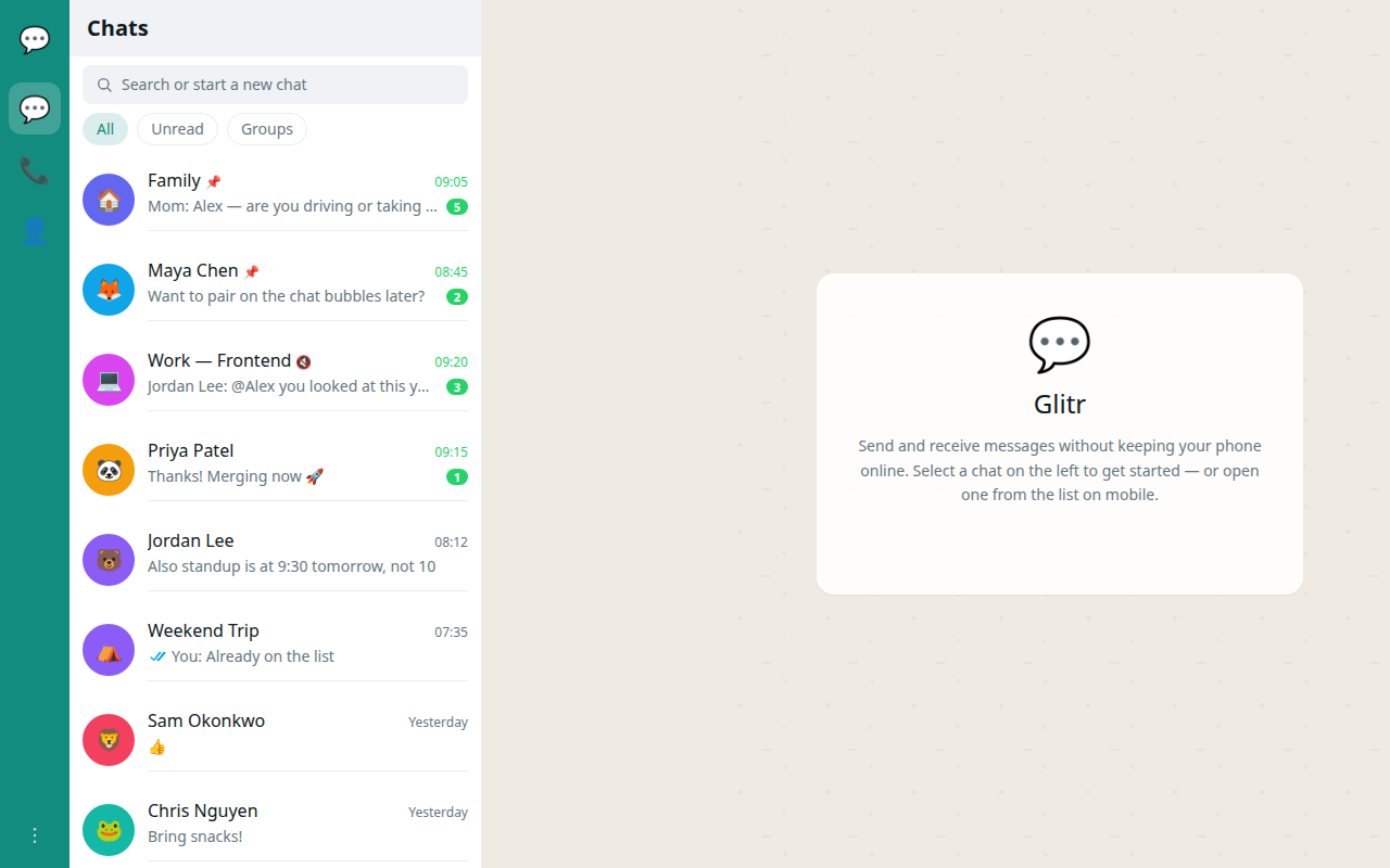 Receiver chats list after Poll now