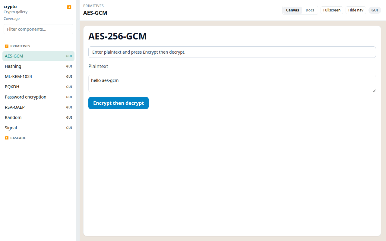 Encryption tools for hashing, envelopes, and sealed records